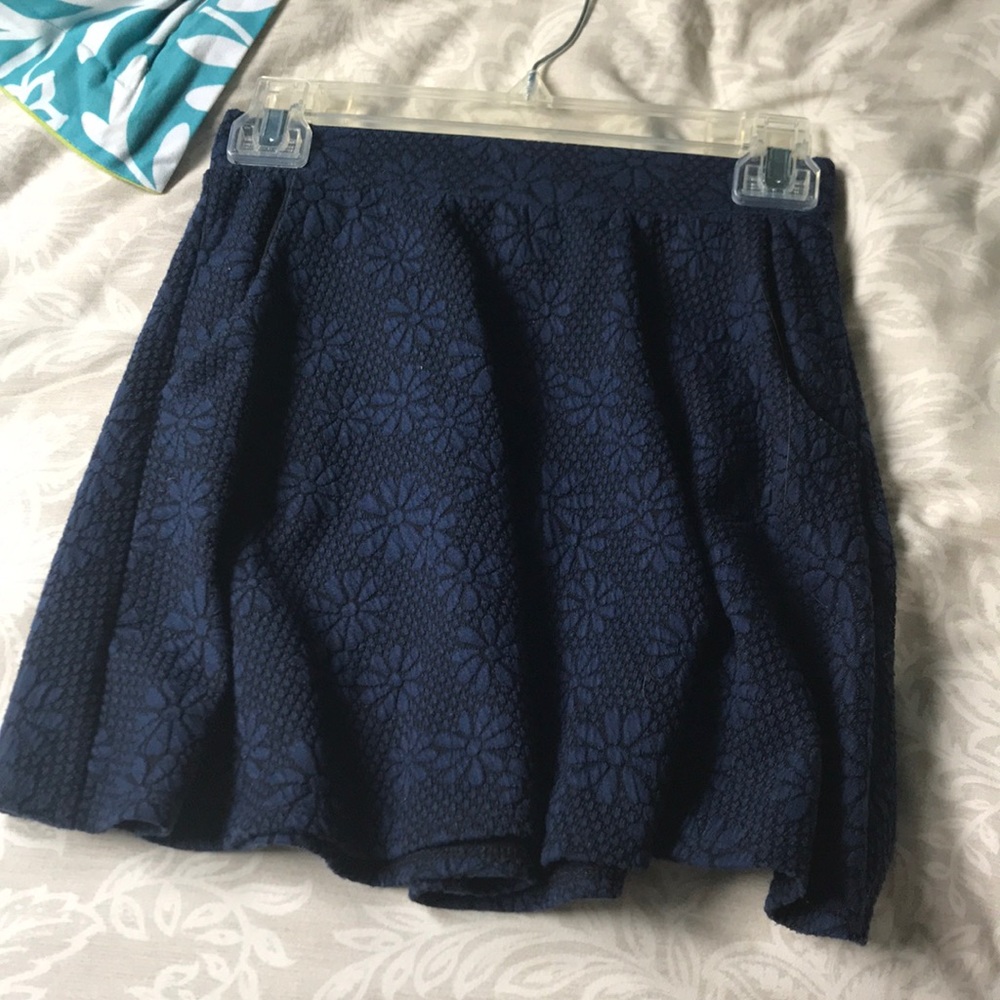 Blue flower detail skater skirt